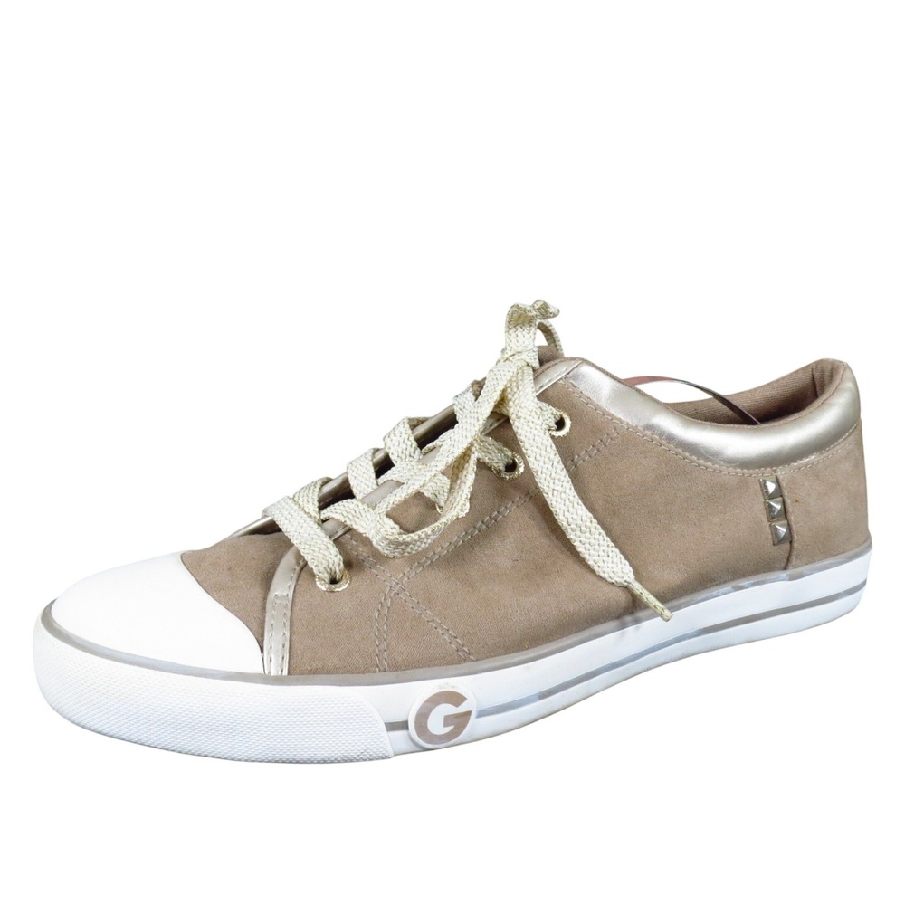 G By‎ Guess Goona Womens 10 Taupe Textile Low Top Sneakers Casual Lace Up Shoes